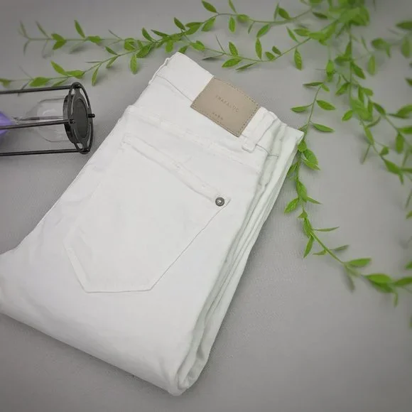 Size 24/26/28  With TAG  ZARA distressed white denim Jeans current article Unise - Picture 7 of 10